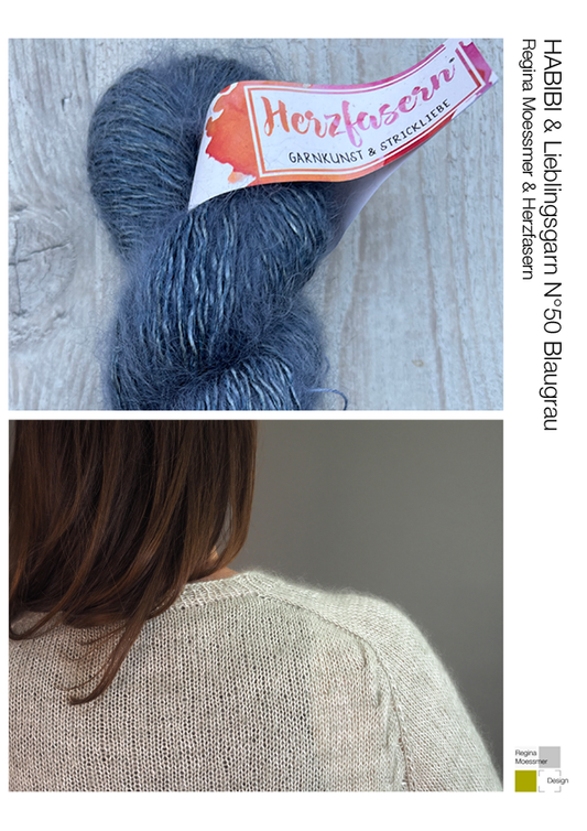 STRICK KIT: HABIBI pdf & Lieblingsgarn N°50 Fb. Blaugrau